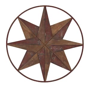 Iron Brown Circular Framed 8-Point Star Metal Work