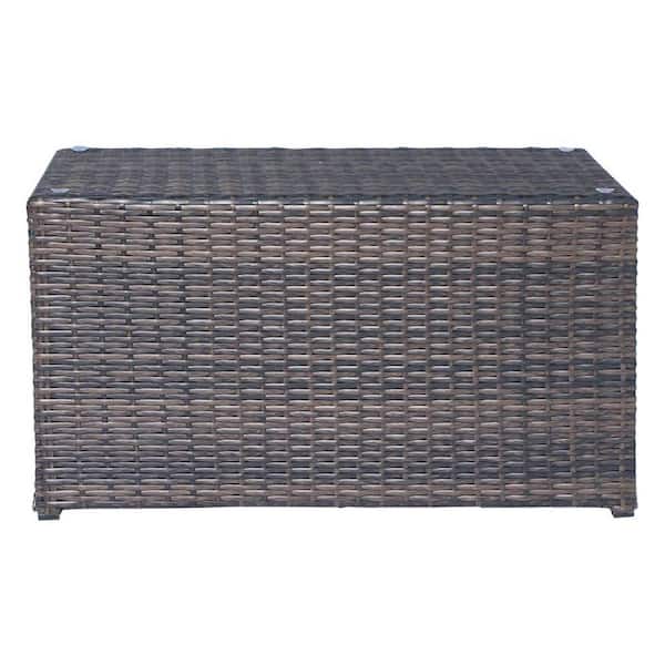 Brown Wicker Rattan Base Rectangular ...