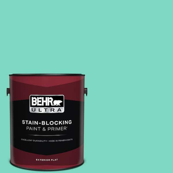 BEHR ULTRA 1 gal. #480A-3 Mint Majesty Flat Exterior Paint & Primer