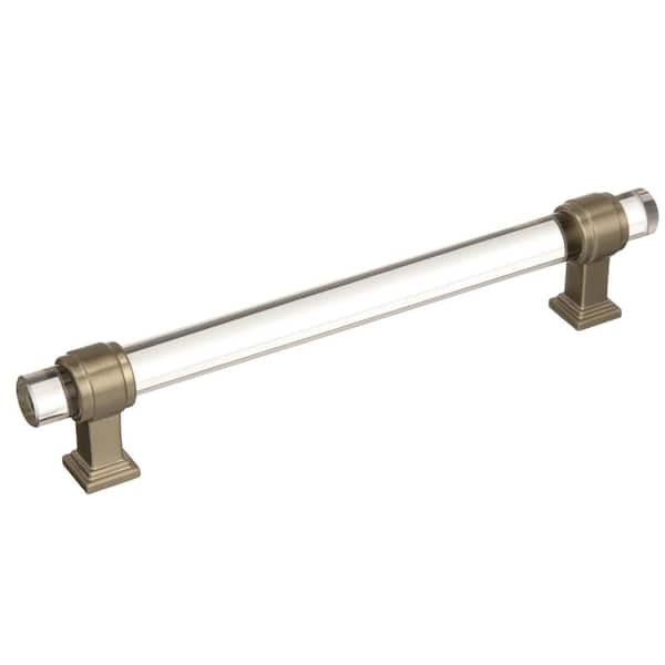 Amerock Glacio 6-5/16 in. (160mm) Modern Clear/Golden Champagne Bar Cabinet Pull