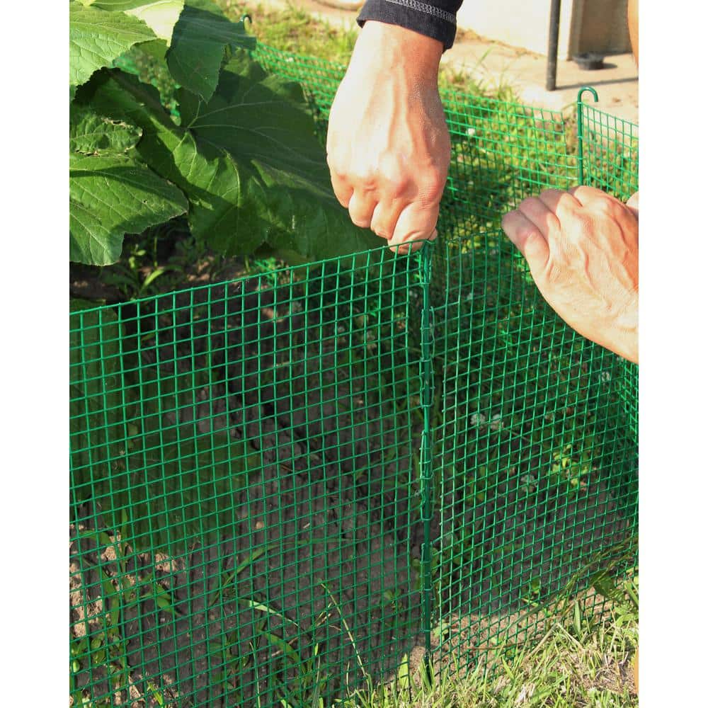 Green Vinyl Coated Expandable Modular Garden Fence Kit