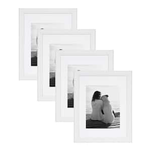 Kieva 11 in. x 14 in. matted to 8 in. x 10 in. White Picture Frame (Set of 4)