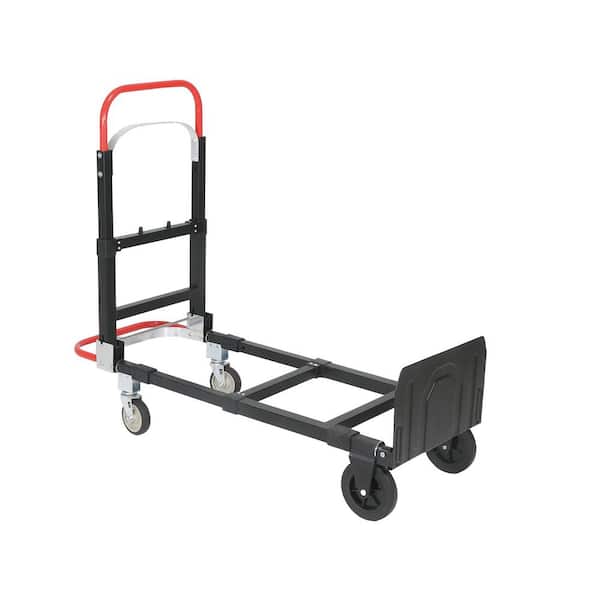 Aluminum Convertible Hand Truck, 2 in 1 Folding Dolly 800 lb. Capacity Heavy Duty Industrial Platform Cart