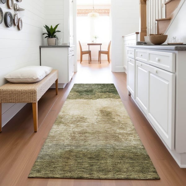 Mayfield Premium Machine Washable Abstract AMF1070 Fern 2 ft. 3 in. x 7 ft. 6 in. Runner Rug