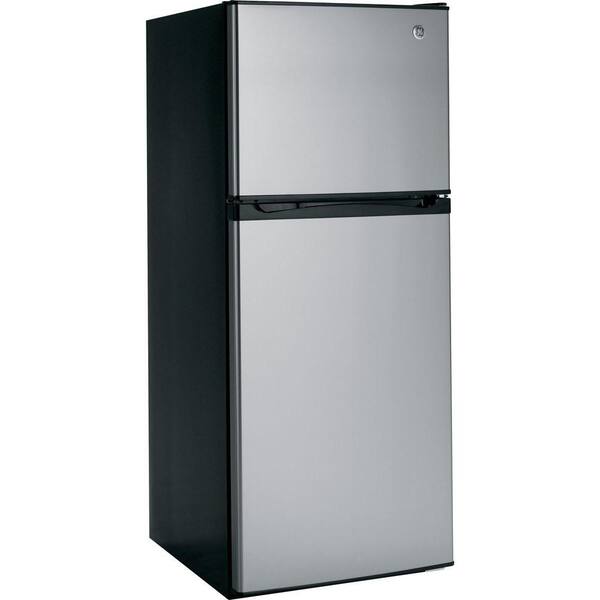Ge 11 6 Cu Ft Top Freezer Refrigerator In Stainless Steel Energy Star Gpe12fsksb The Home Depot