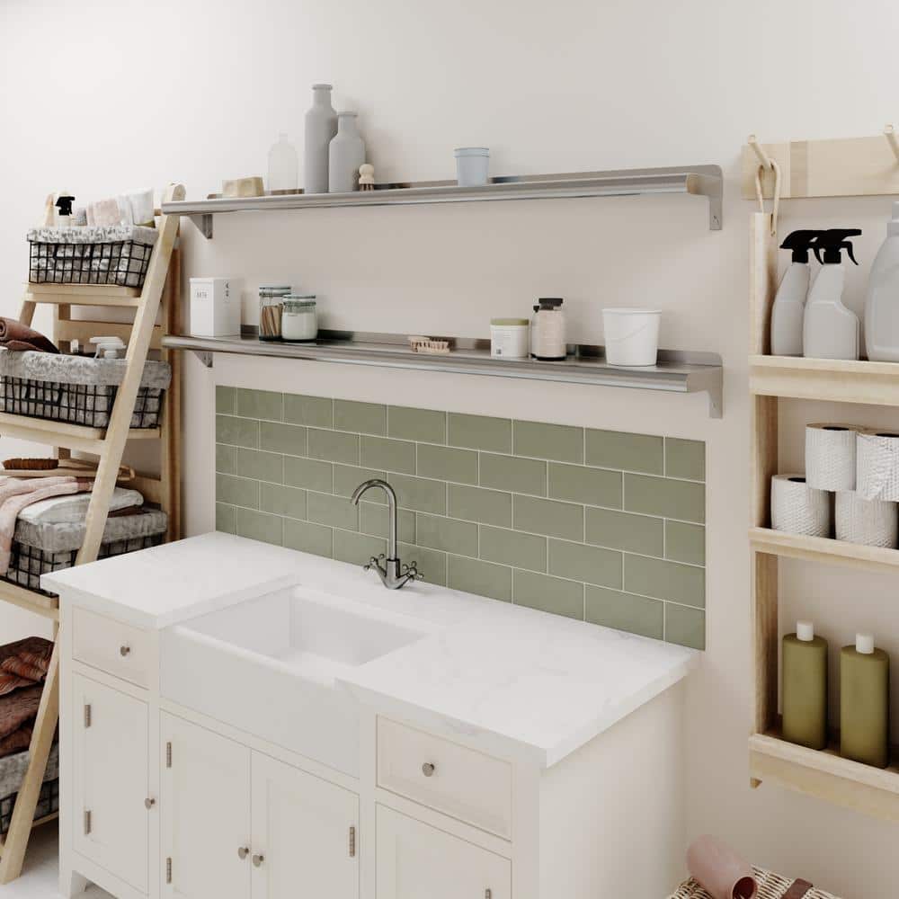 60" Stainless Steel Wall Shelf with Brackets