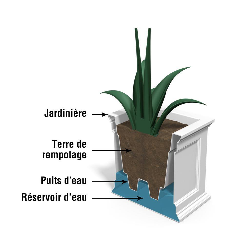 Fairfield Espresso Square Self-Watering Planter 20x20 in.