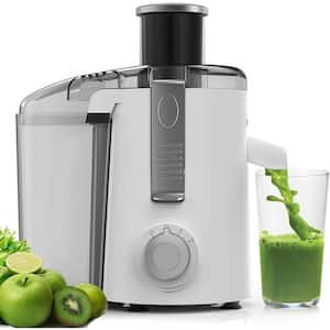 Compact Centrifugal Juicer Extractor, Juice Maker for Vegetable and Fruit with 3-Speed Setting, Easy to Clean (White)