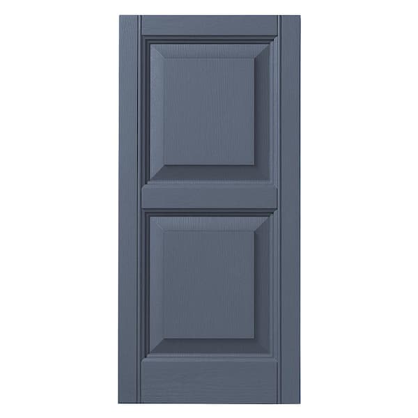 Ply Gem 12 in. x 43 in. Raised Panel Polypropylene Shutters Pair in Blue