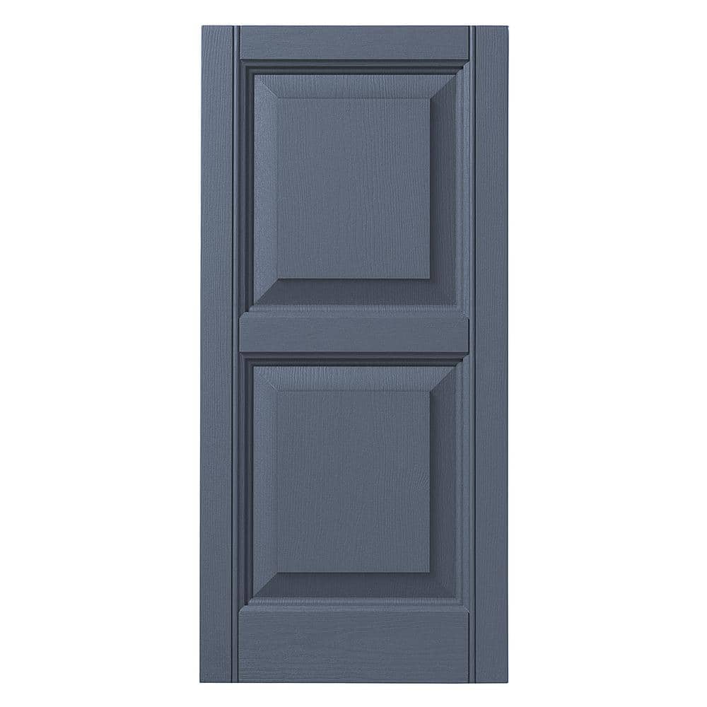 15 in. x 31 in. Raised Panel Polypropylene Shutter Pair in Blue