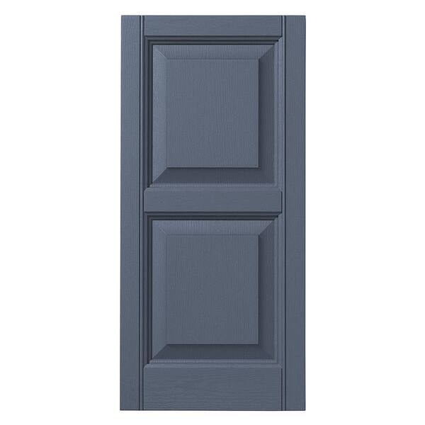 Ply Gem 15 in. x 35 in. Raised Panel Polypropylene Shutter Pair in Blue