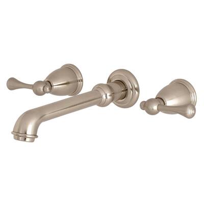 English Country 2-Handle Wall Mount Roman Tub Faucet in Brushed Nickel (Valve Included)