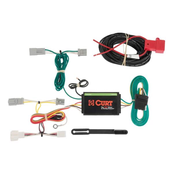 CURT Custom Vehicle-Trailer Wiring Harness, 4-Way Flat Output, Select Honda Accord with LED Taillights, Quick T-Connector