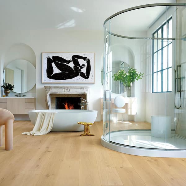 Maybecks French Oak 5/8 in. T x 9.4 in. W Tongue and Groove Wire Brushed Engineered Hardwood Flooring(34.10 sq.ft./Case)