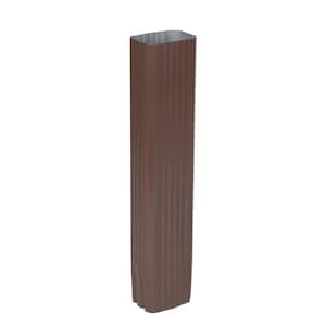 2 in. x 3 in. x 10 ft. Brown Aluminum Downspout