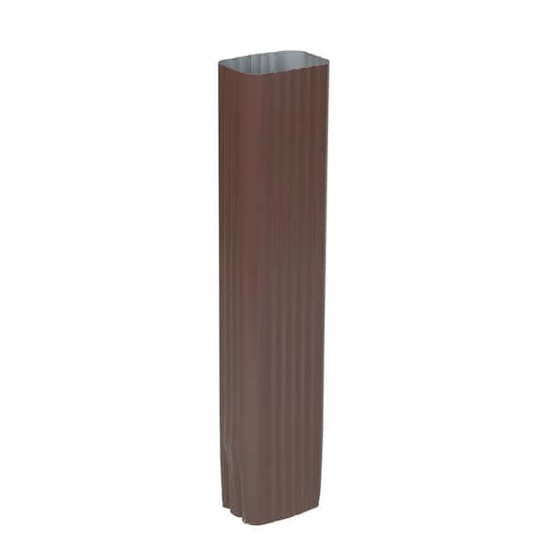 Amerimax Home Products 2 in. x 3 in. x 10 ft. Brown Aluminum Downspout
