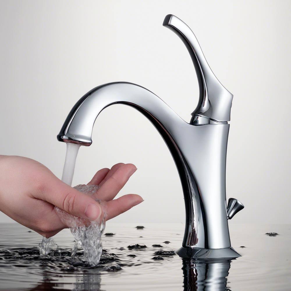 Arlo Chrome Single Handle Brass Bathroom Faucet with Lift Rod Drain