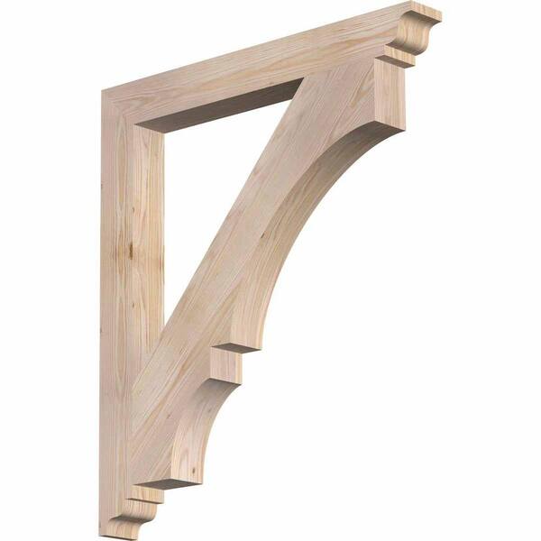 Ekena Millwork 3.5 in. x 36 in. x 32 in. Douglas Fir Balboa Traditional Smooth Bracket