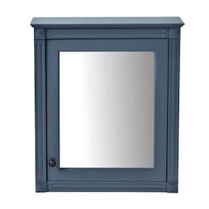 24 in. W x 28 in. H Rectangular MDF Medicine Cabinet with Mirror in Blue