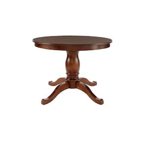 Walnut Finish Round Dining Table for 4 (41.7 in. L x 29 in. H)