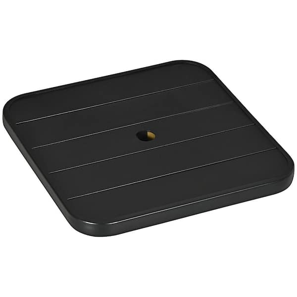 Huluwat 19 in. Beach Umbrella Table Tray, Slatted Instant Portable Beach Tables for Sand, Swimming Pools, Patio, Black