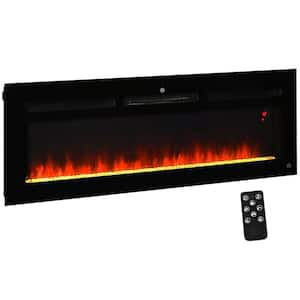 50 in. 1500-Watt Recessed and Wall Mounted Electric Fireplace Inserts with Remote, Adjustable Flame Color and Brightness