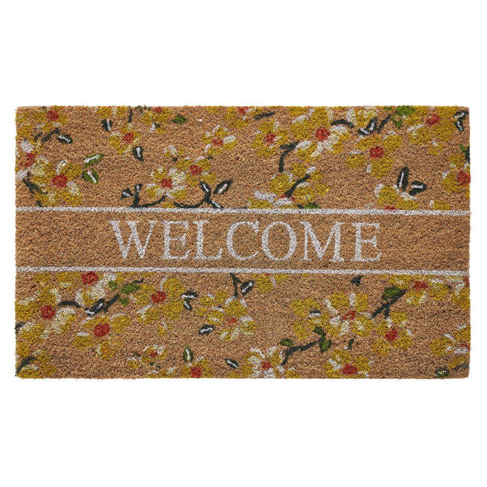 Iona Welcome Sunshine Yellow 17.5 in. x 30 in. Coir Non-Slip Outdoor Door Mat price history on PriceWatchPro