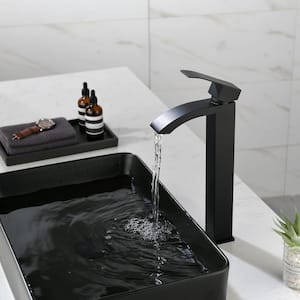 ABA Single Handle Single Hole Bathroom Faucet Spot Resistant in Matte Black