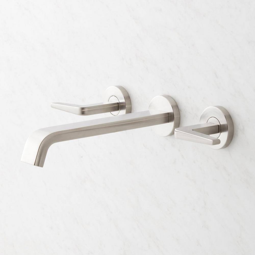 Brushed Gold Wall Mounted Modern Bathroom Faucet