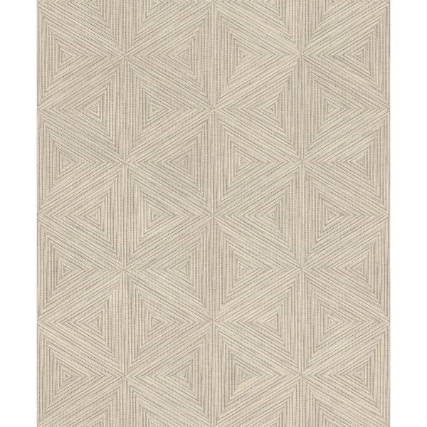 Anara Grey Geo Faux Grasscloth Wallpaper