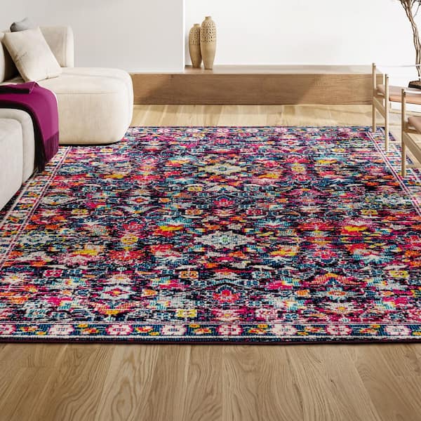 JONATHAN Y Modern Persian Boho Floral Multi/Purple 8 ft. x 10 ft
