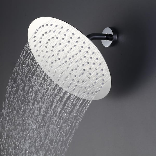 1-Spray Pattern with 1.8 GPM 12 in. Round Wall Mount Rain Fixed Shower Head with 360° Swivel in Polished Chrome
