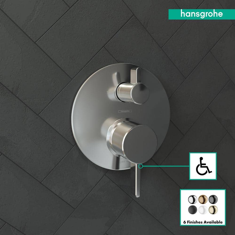 Polished Chrome Wall-Mounted Lever Shower Trim