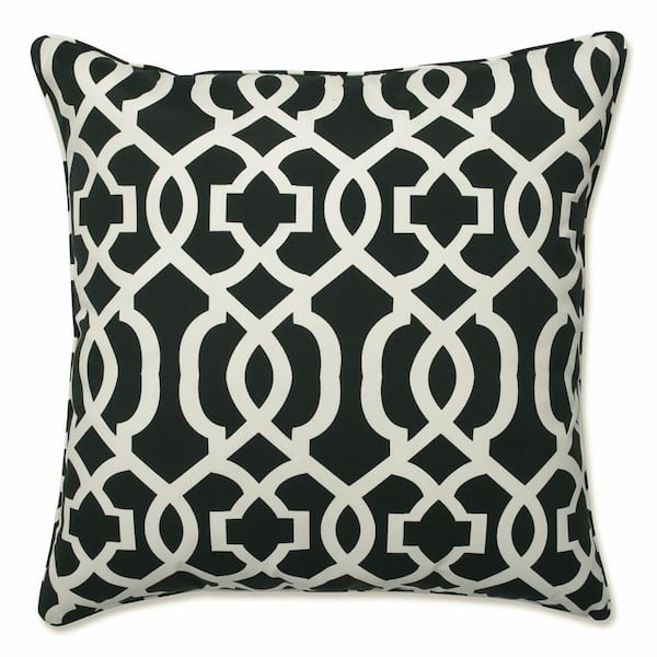 Pillow Perfect Black Square Outdoor Square Throw Pillow