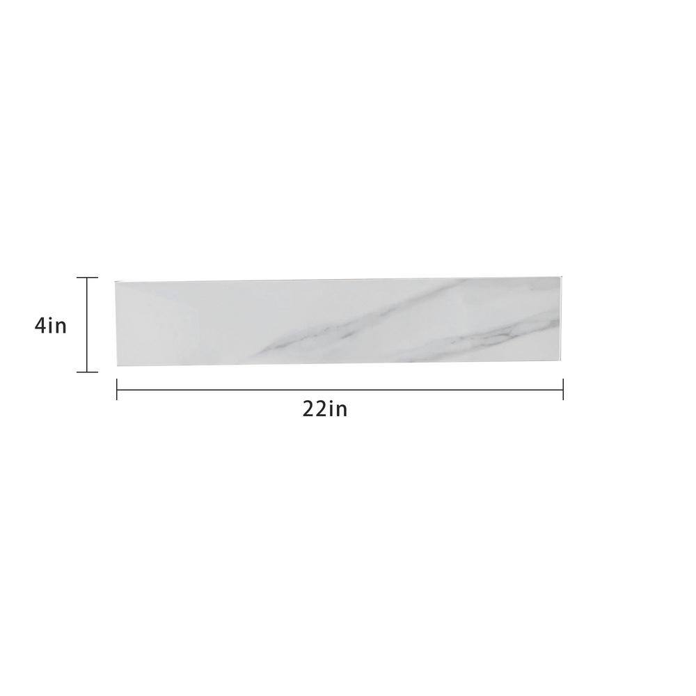 22" White Marble Vanity Top Side Splash with Veins