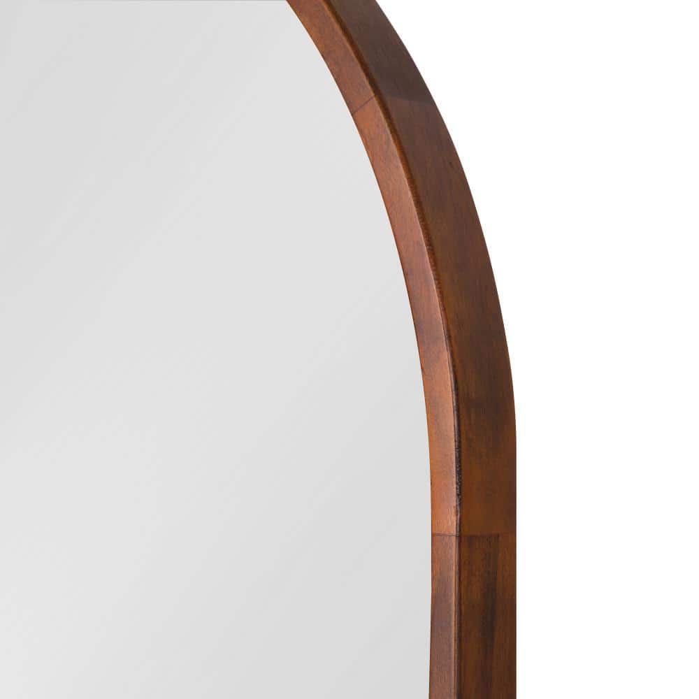 Valenti Walnut Brown Arched Wall Vanity Mirror