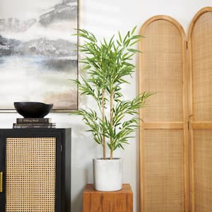 49 in. H Bamboo Artificial Tree with Black Pot