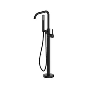 Contento Single-Handle Freestanding Tub Filler in Matte Black