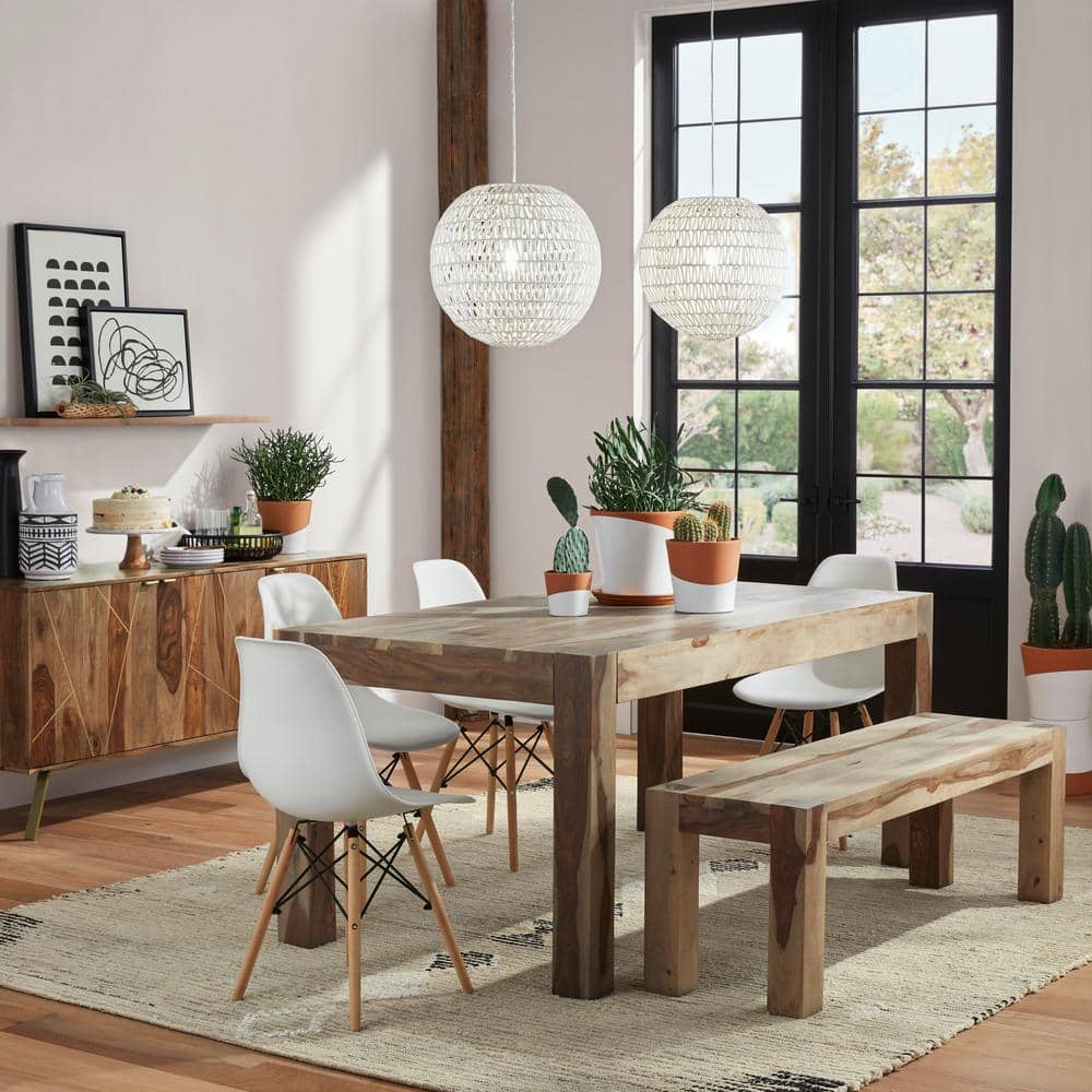 White Woven Rattan Orb LED Pendant Light