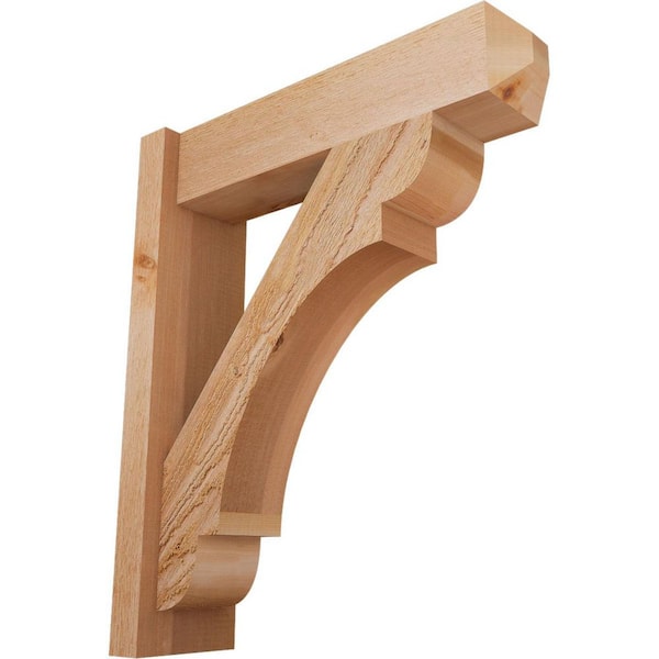 Ekena Millwork 6 in. x 26 in. x 22 in. Western Red Cedar Olympic Craftsman Rough Sawn Outlooker
