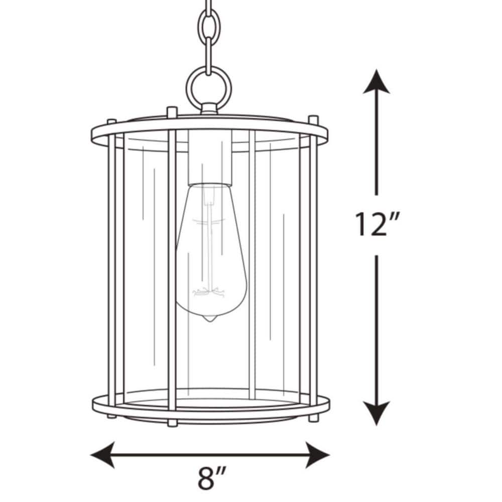 Gunther Farmhouse Clear Glass & Bronze Steel Hanging Lantern