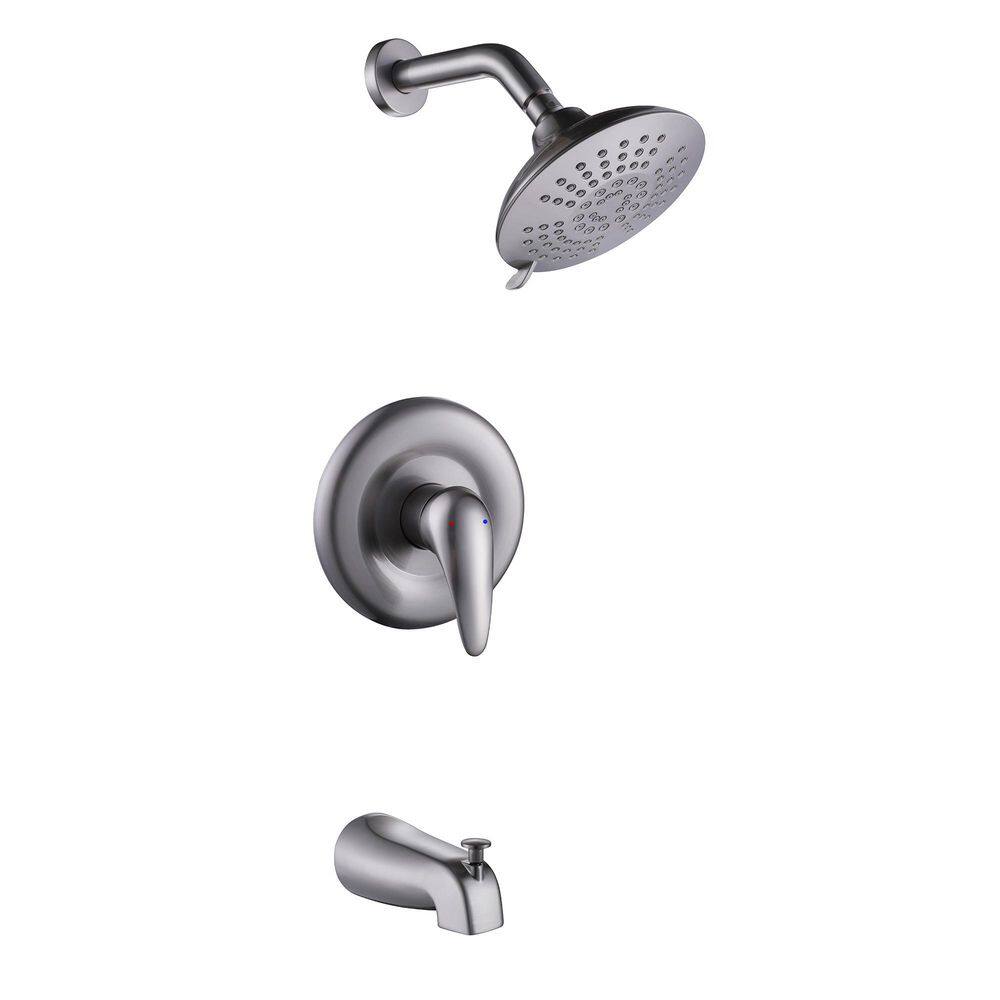 5-Spray Patterns with 4.4 GPM 6 in. Wall Mount Rain Fixed Shower Head in Brushed Nickel price history on PriceWatchPro