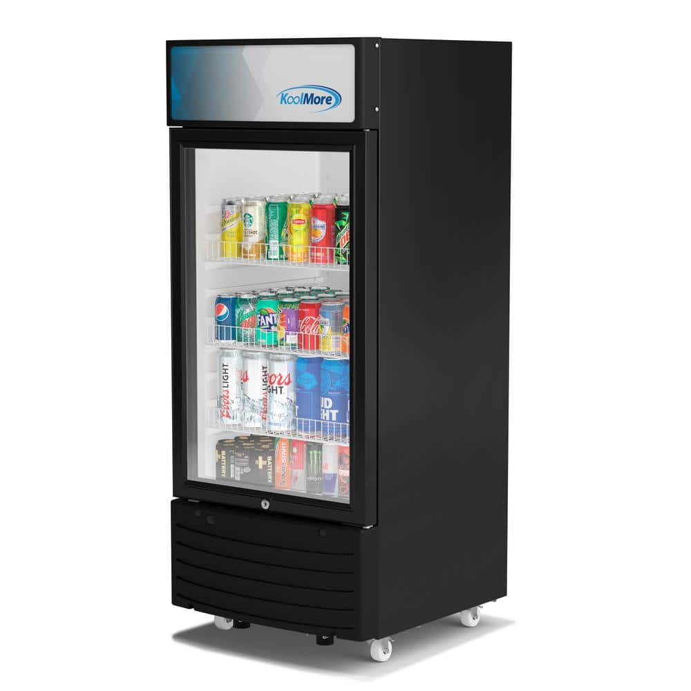Black 6 Cu. Ft. Glass Door Commercial Display Refrigerator