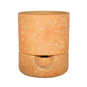 6 in. Dia x 7 in. H Cylinder Composite Self Watering Pot in Terracotta