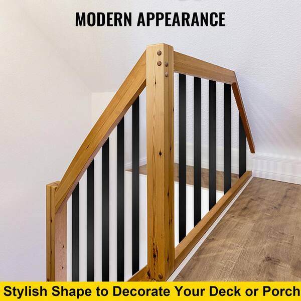 VEVOR 29.5 in .x 1 in. Staircase Deck Balusters with Screws, Aluminum Alloy Deck Railing for Porch,76 Pack Metal Deck Spindles