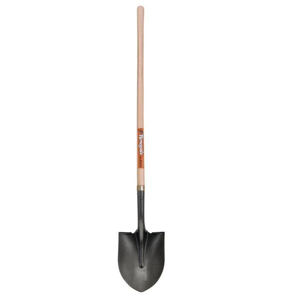 Hisco Renegade 14-Gauge Round Point Shovel with 48 in. Ash Wood Handle