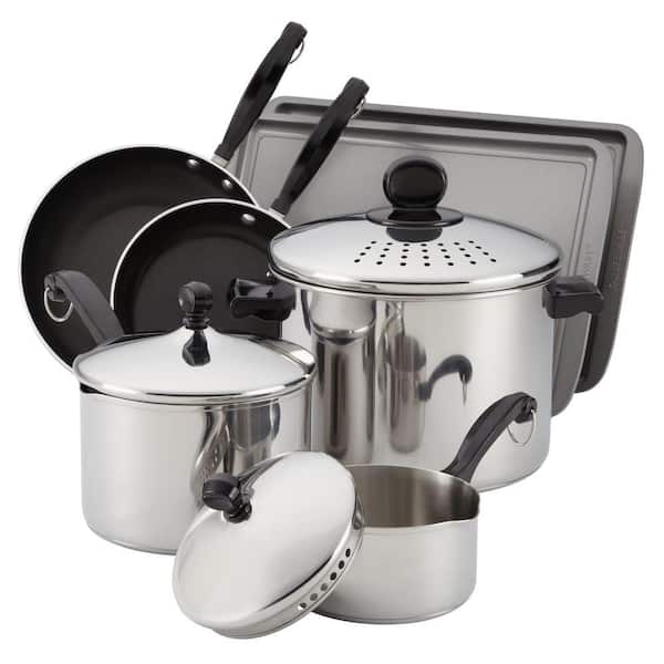 Farberware Classic 10-Piece Cook and Strain Set in Stainless Steel