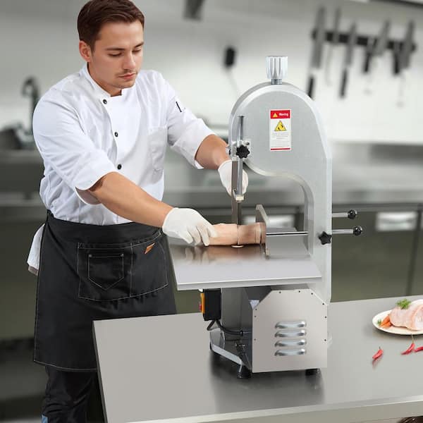 Commercial Electric Bone Saw Machine,1800 W Stainless Steel Countertop, Workbeach 15 in. L x 19.1 in. W in Silver