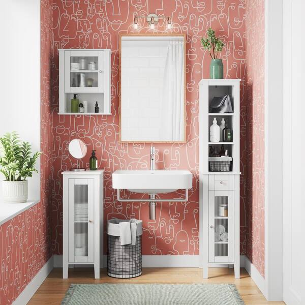 RiverRidge Prescott 16.5-in x 20.5-in x 7.06-in White Soft Close Bathroom Wall Cabinet