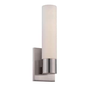 Elementum 13.5 in. 2700K Brushed Nickel LED Vanity Light Bar and Wall Sconce